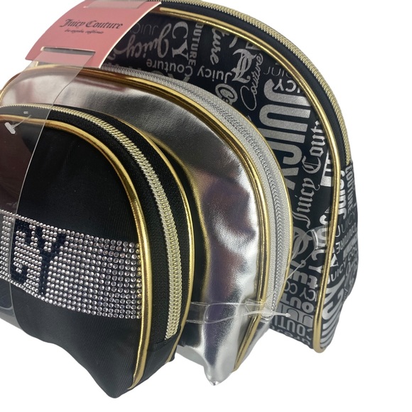 Juicy Couture Set of 3 Travel Cosmetic Makeup Bags - Picture 2 of 8